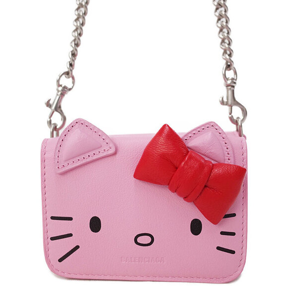 Balenciaga Handbags - Balenciaga Hello Kitty Chain Tri fold Short Wallet